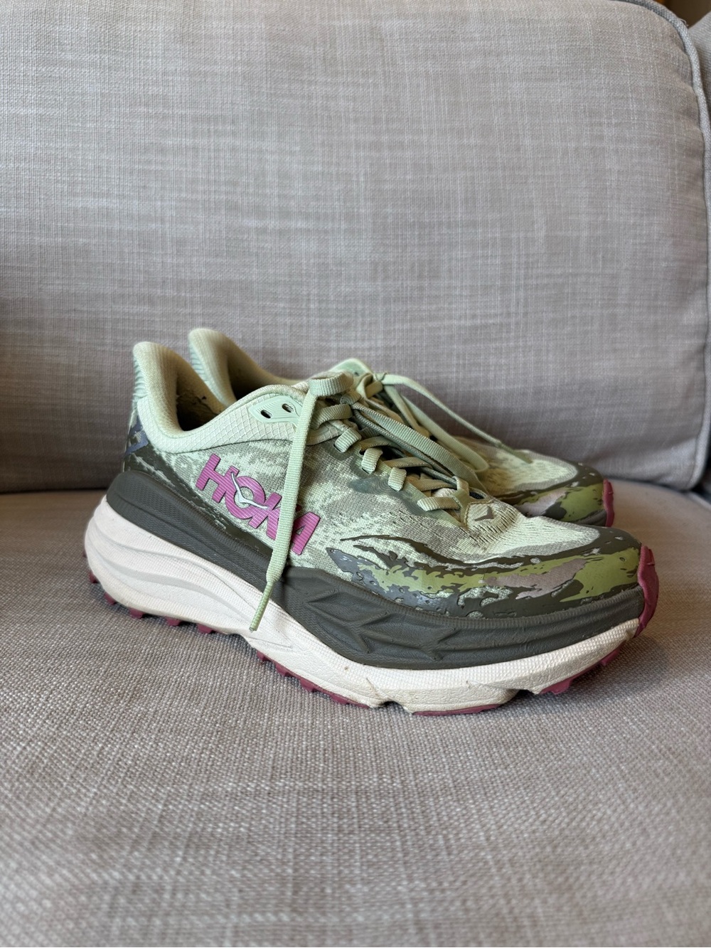 Hoka Stinson 7 Seed Green Beet Root Women's Trail Running Shoes sneakers tennis